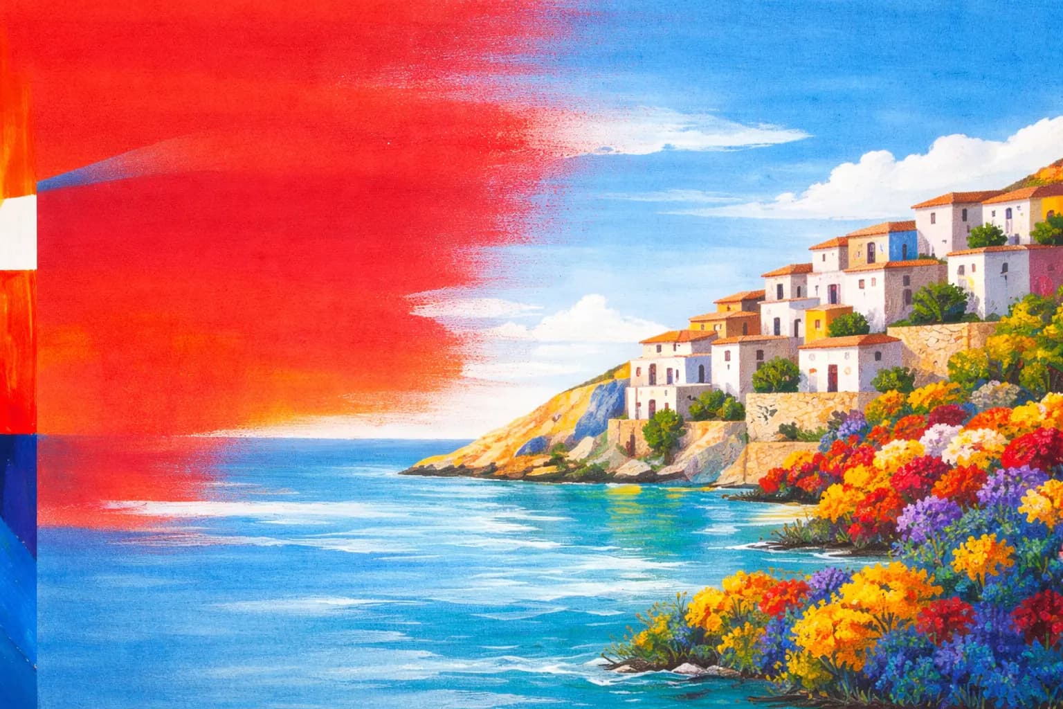 Paesaggio siciliano illustrato